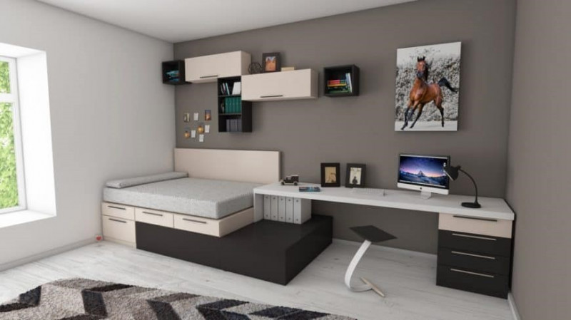 Adolescent bespoke study dorm, creating a compact home away from home.